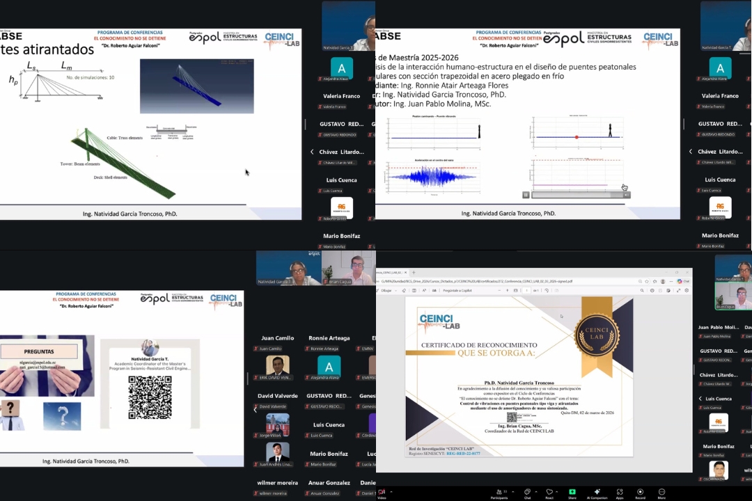 Experta presenta avances en control de vibraciones en puentes peatonales