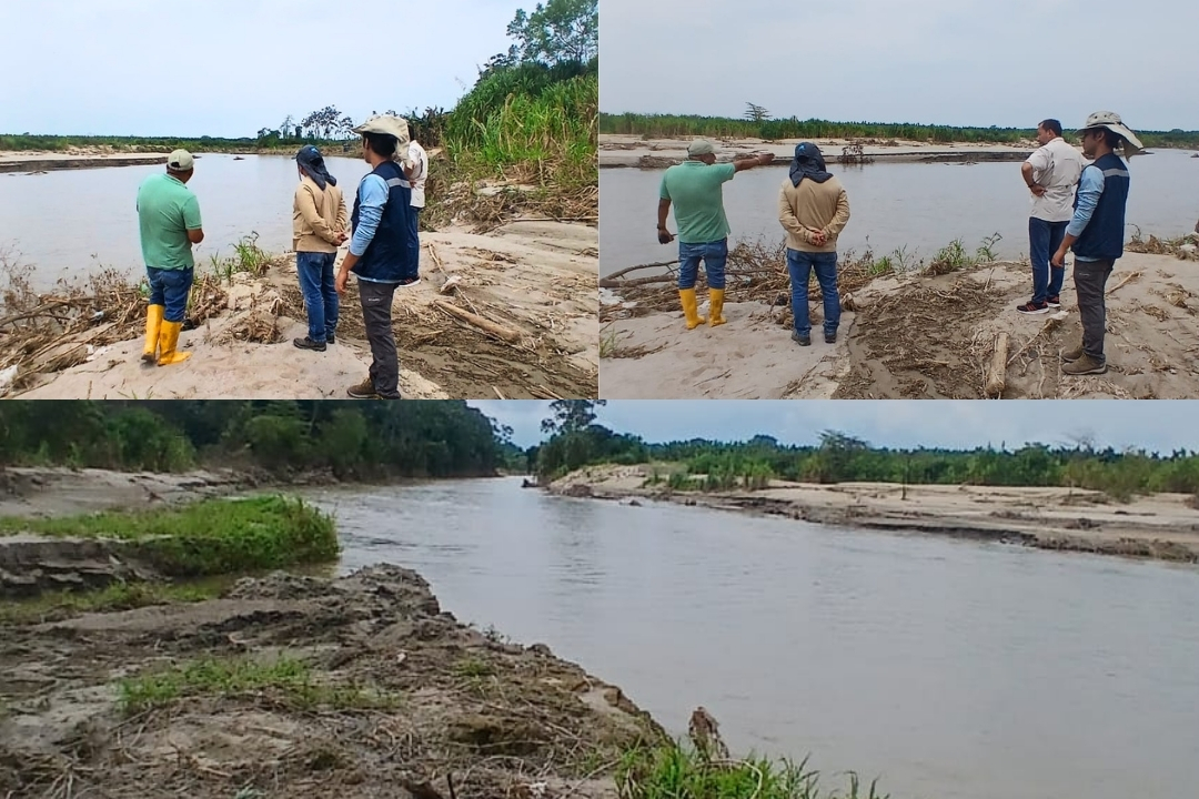 Visita técnica en Balao evalúa impactos por crecida del río en zona productiva