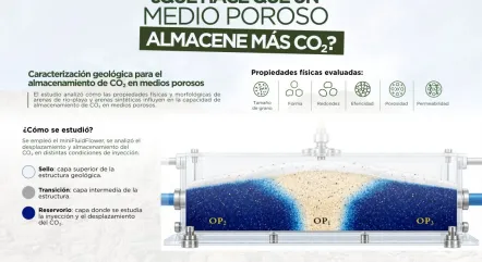 Investigadores de la FICT aportan al estudio del almacenamiento geológico de CO₂ en medios porosos