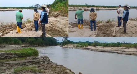 Visita técnica en Balao evalúa impactos por crecida del río en zona productiva