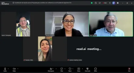 Captura de pantalla de la reunión virtual