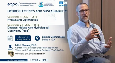 Afiche de información: Hydroelectrics and Sustainability